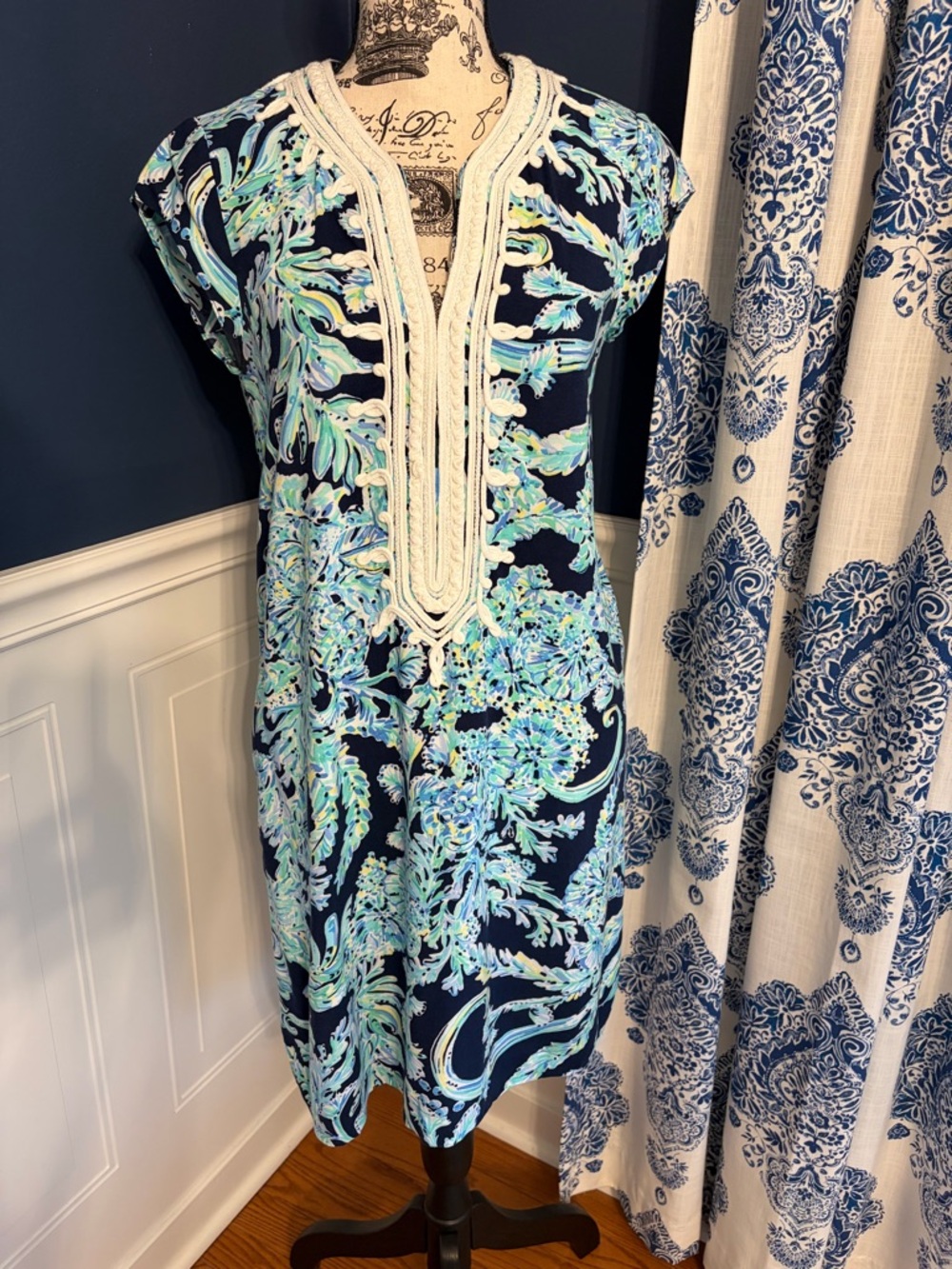 Lilly Pulitzer Madia Tunic Dress High Tide Navy Scuba Doo